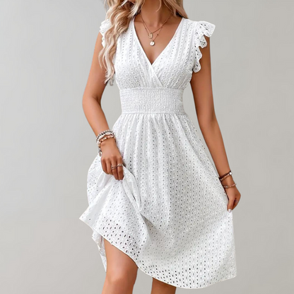 Eveloria Damen Sommerkleid Leichtes Luftiges Baumwollkleid