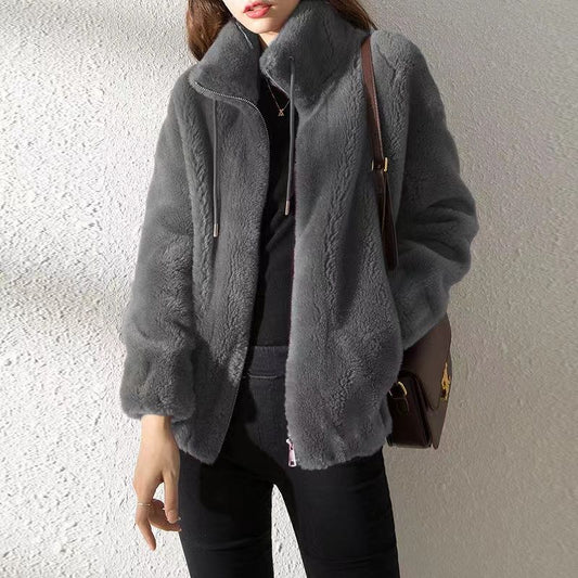Eveloria Damenmodische Lederjacke Schwarz - Eveloria
