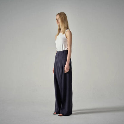 Damen Stoffhose Weites Bein Streifen