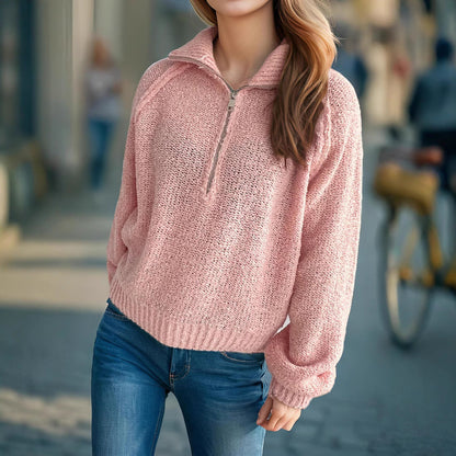 Damen Strickpullover Oversized Ärmel Hochschließend Eveloria