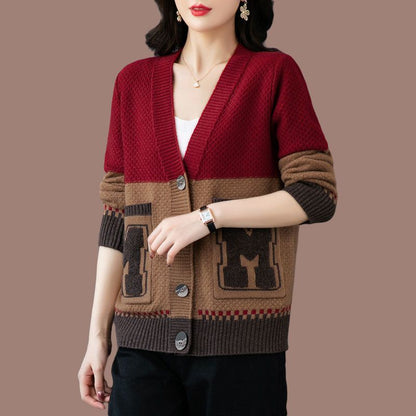 Damen Strickjacke mit Zopfmuster und Taschen Schwarz - Eveloria