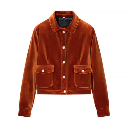 Damen Veloursjacke Urban Stil Eveloria