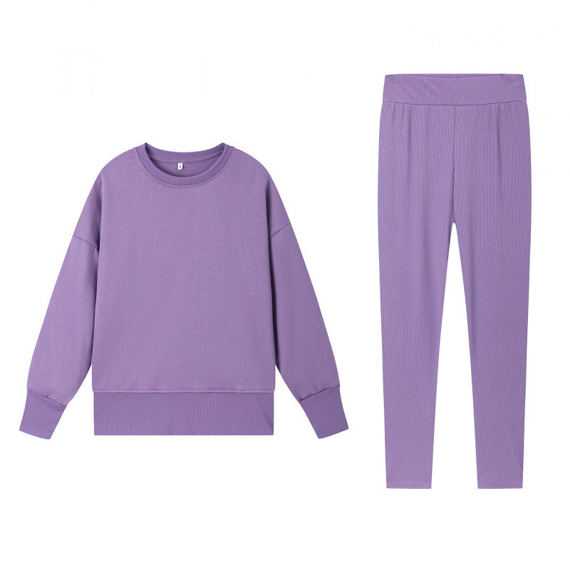 Damen Sportset Sweatshirt und Leggings locker und enganliegend