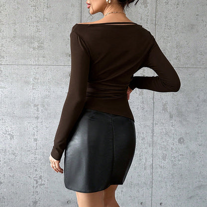 Damen Langarmoberteil Asymmetrischer Schnitt Einzigartiges