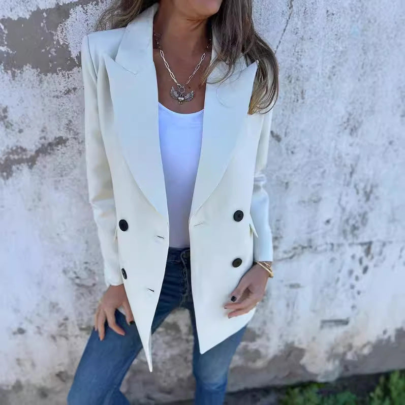 Damen Blazer Doppelter Knopfleiste Stylischer Schnitt Eveloria