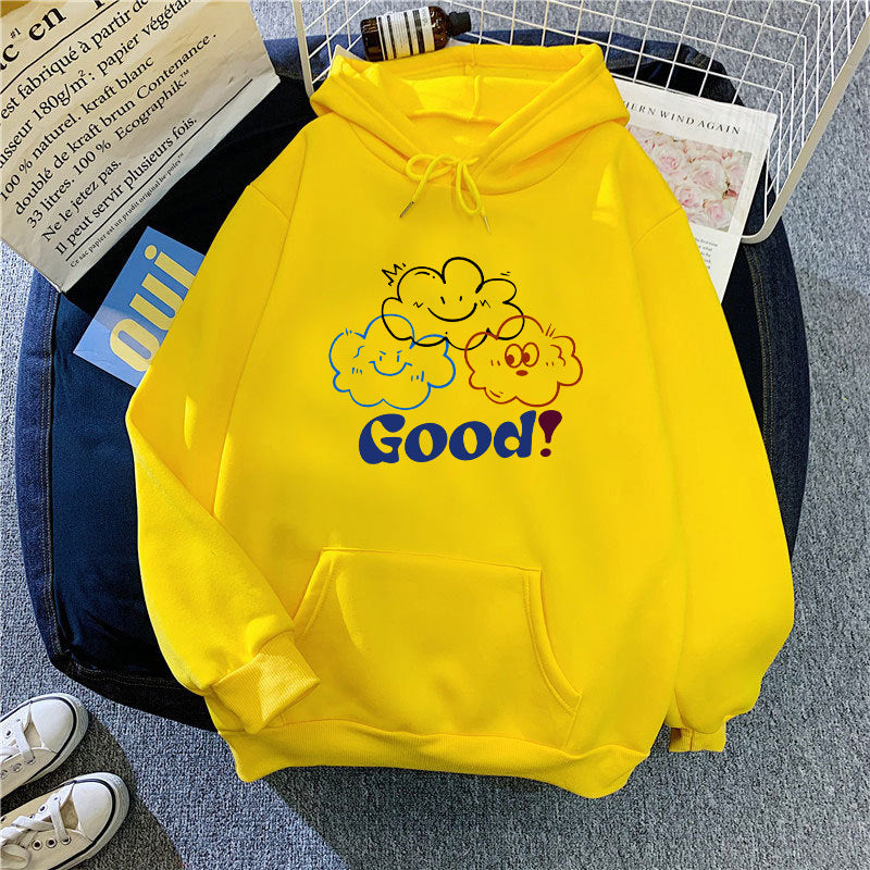 Damen Kapuzenpullover Cartoon-Motiv Bequem Eveloria
