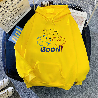 Damen Kapuzenpullover Cartoon-Motiv Bequem Eveloria