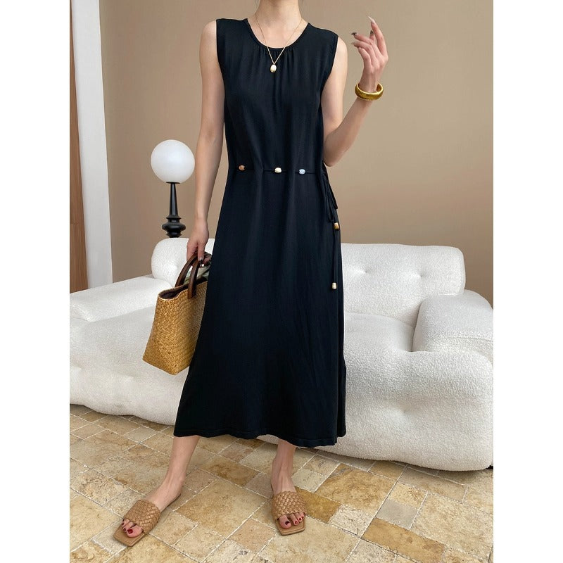 Eveloria Damen Maxikleid Seitliche Knopfdetails Elegantes Design
