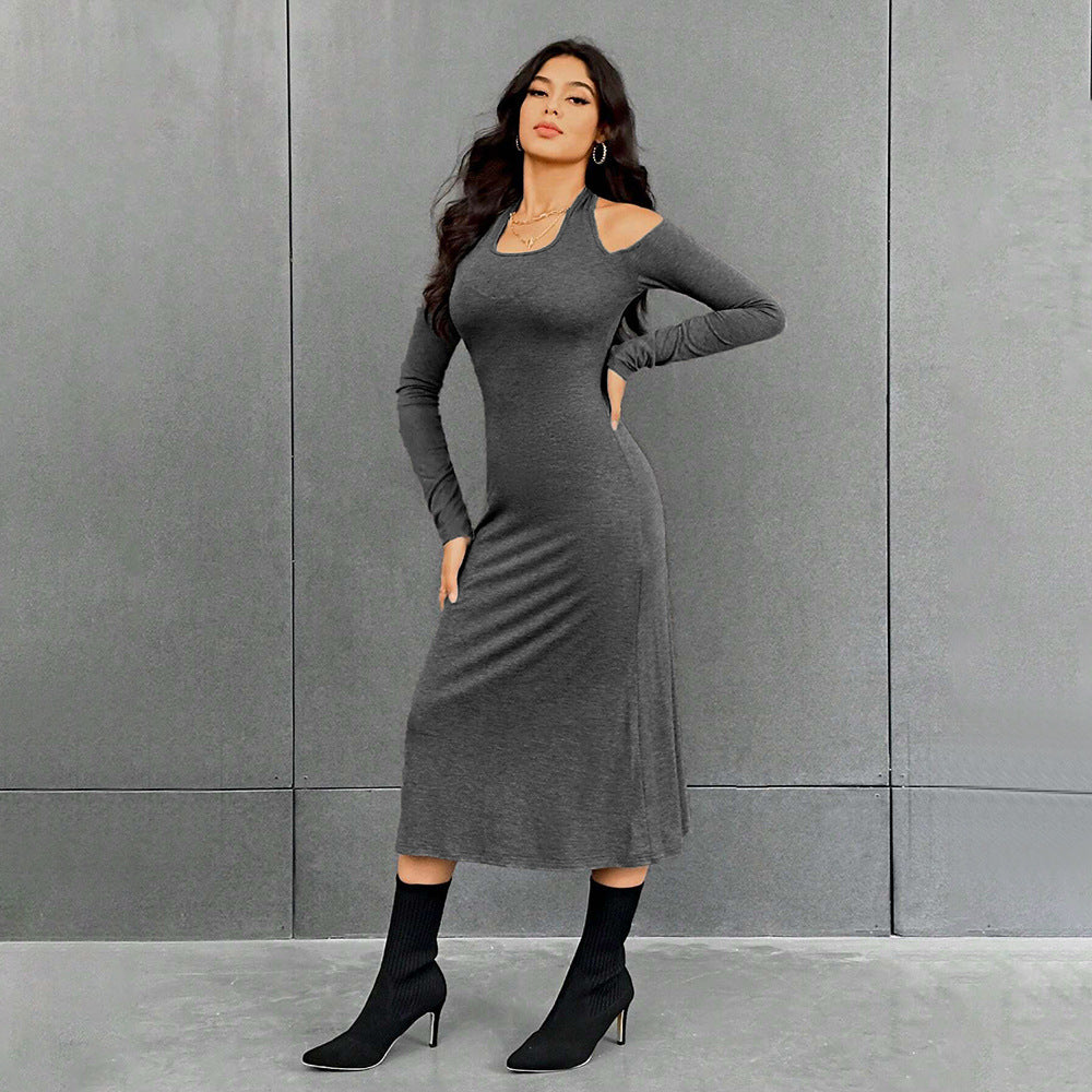Damen Maxikleid Elegantes Cut-Out-Design