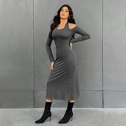 Damen Maxikleid Elegantes Cut-Out-Design