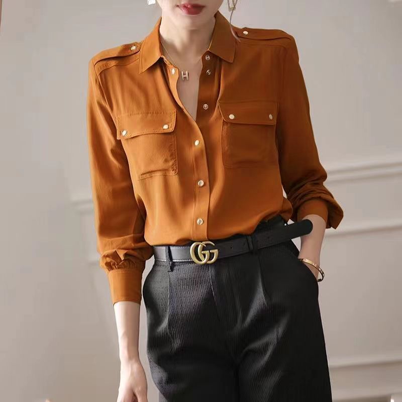 Damen Bluse mit Brusttaschen Eveloria