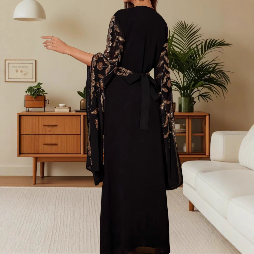 Damen Kaftan-Kleid mit Stickereien und fließendem Schnitt Eveloria