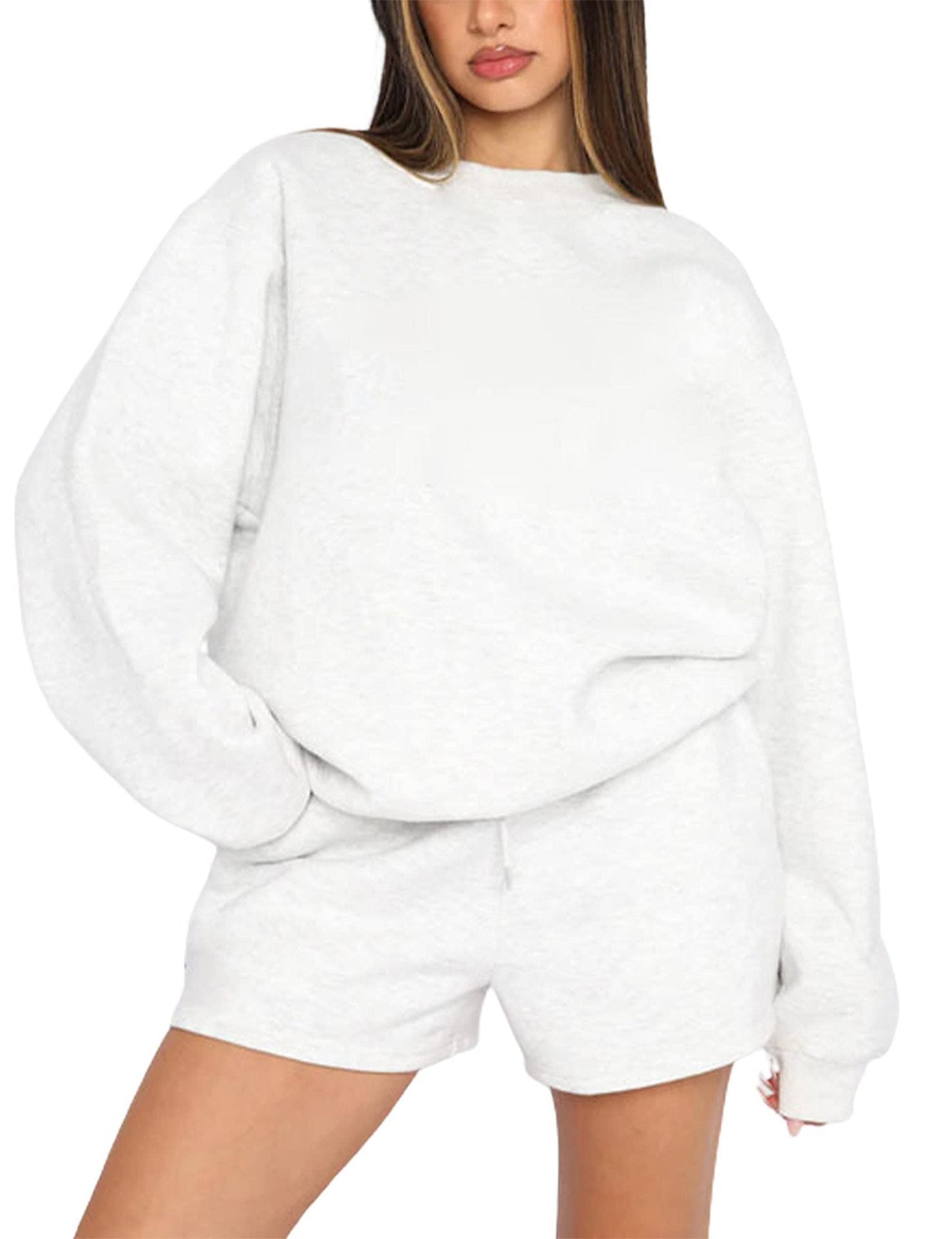 Damen Sweater-Shorts-Set Freizeitlook Eveloria