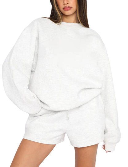 Damen Sweater-Shorts-Set Freizeitlook Eveloria