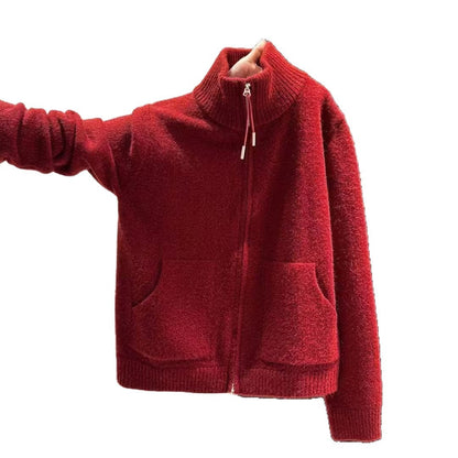 Damen Thermostrickjacke Hochschließend 2 Taschen Eveloria