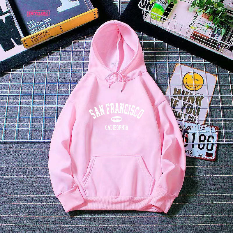 Damen Kapuzenpullover Lässig San Francisco Print Bequem