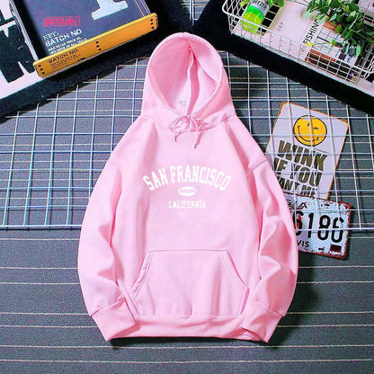 Damen Kapuzenpullover Lässig San Francisco Print Bequem