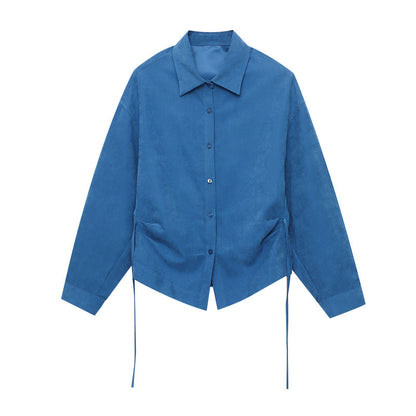 Damen Oversized Hemdbluse aus Baumwolle mit praktischen Taschen und