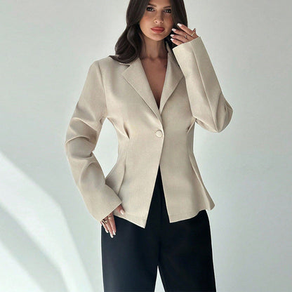 Damen Blazer Tailliert Feiner Stoff Eveloria