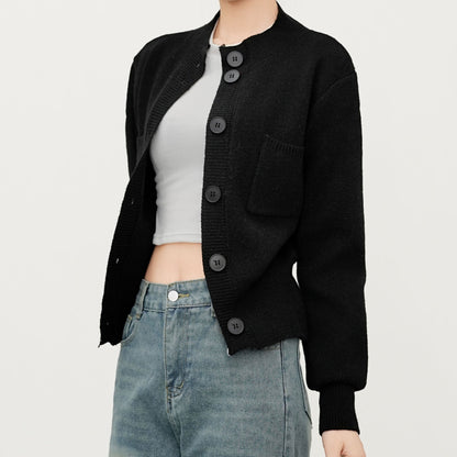 Damen Strickjacke mit Taschen und Knopfverschluss Eveloria