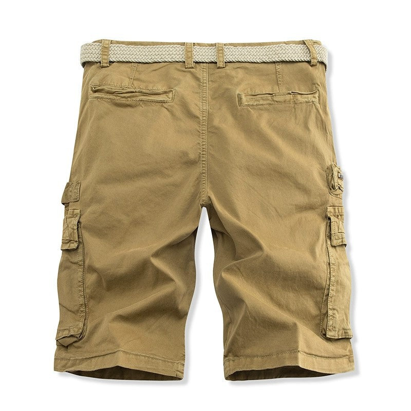 Herren Cargo-Shorts Robust Mit Multi-Taschen Olivgrün Eveloria