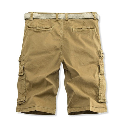 Herren Cargo-Shorts Robust Mit Multi-Taschen Olivgrün Eveloria