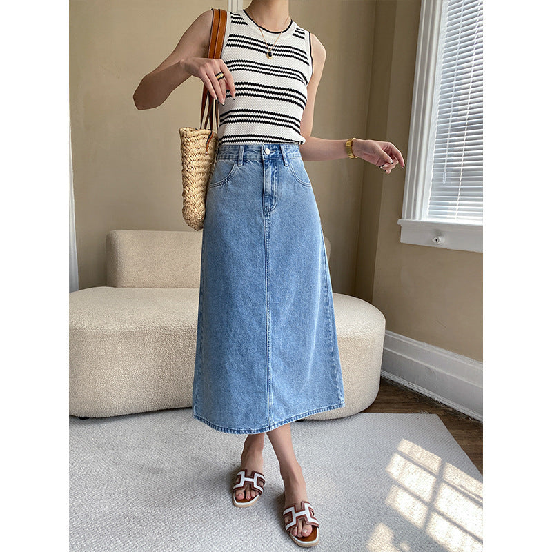 Damen Denim-Rock Lang Eveloria