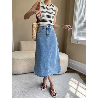 Damen Denim-Rock Lang Eveloria