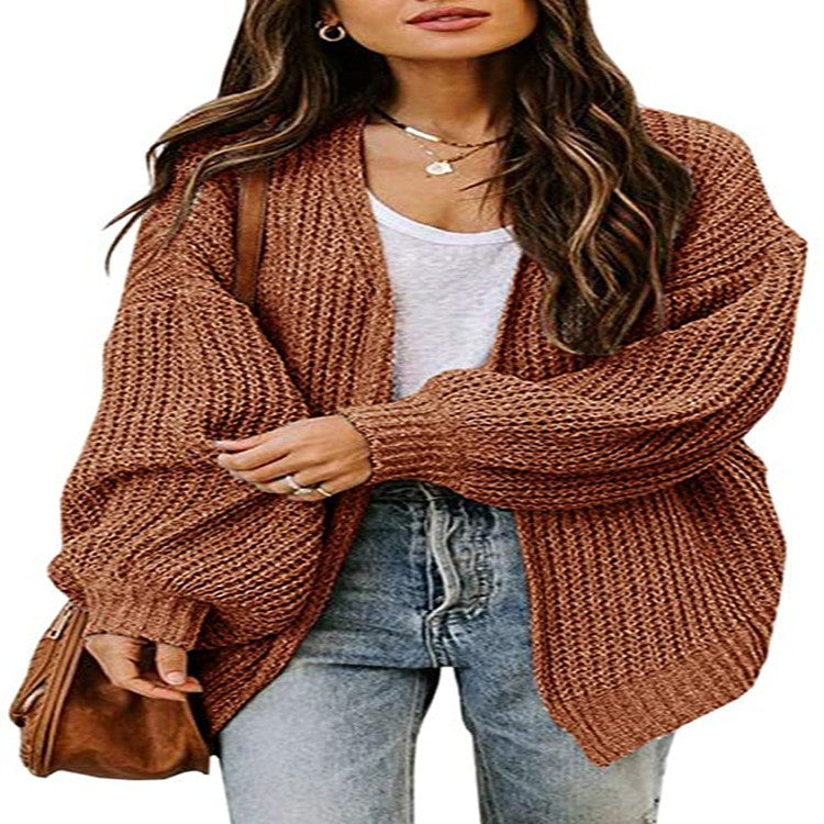 Damen Grobstrick-Pullover Voluminöse Ärmel Lässiger Schnitt Eveloria - Eveloria