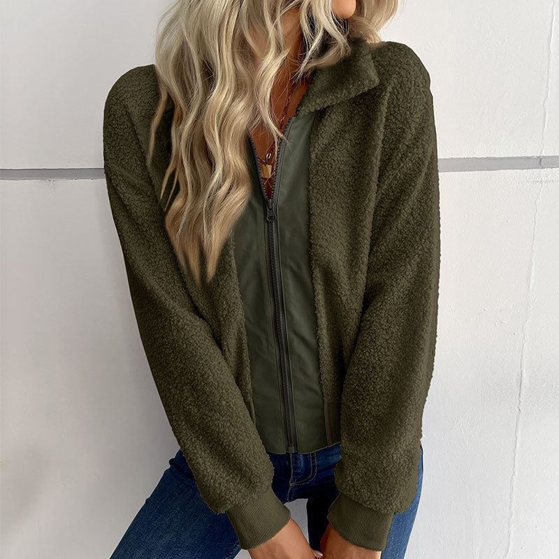 Damen Freizeitjacke Teddyfell Weich Elastisch Eveloria