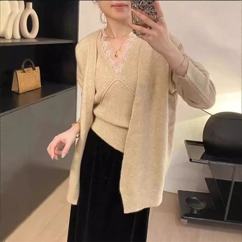 Damen Strickjacke Weit Schnitt Komfortabel Eveloria