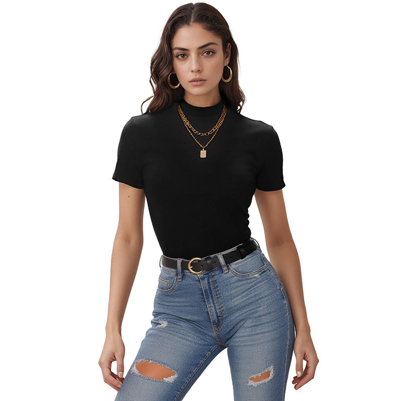 Damen T-Shirt Kurzarm Modischer Schnitt Eveloria