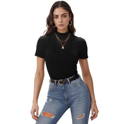 Damen T-Shirt Kurzarm Modischer Schnitt Eveloria