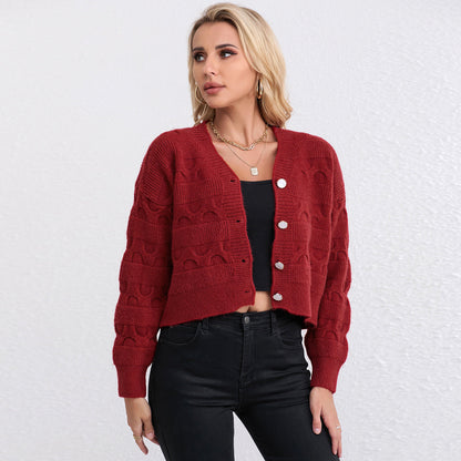 Damen Grobstrickjacke Eveloria Komfortschnitt Einzigartiges Muster