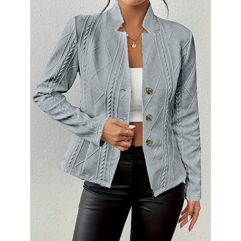Damen Strickjacke Knopfverschluss Eveloria