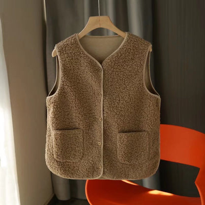 Damen Fleece-Weste Kuschelig mit Taschen Eveloria