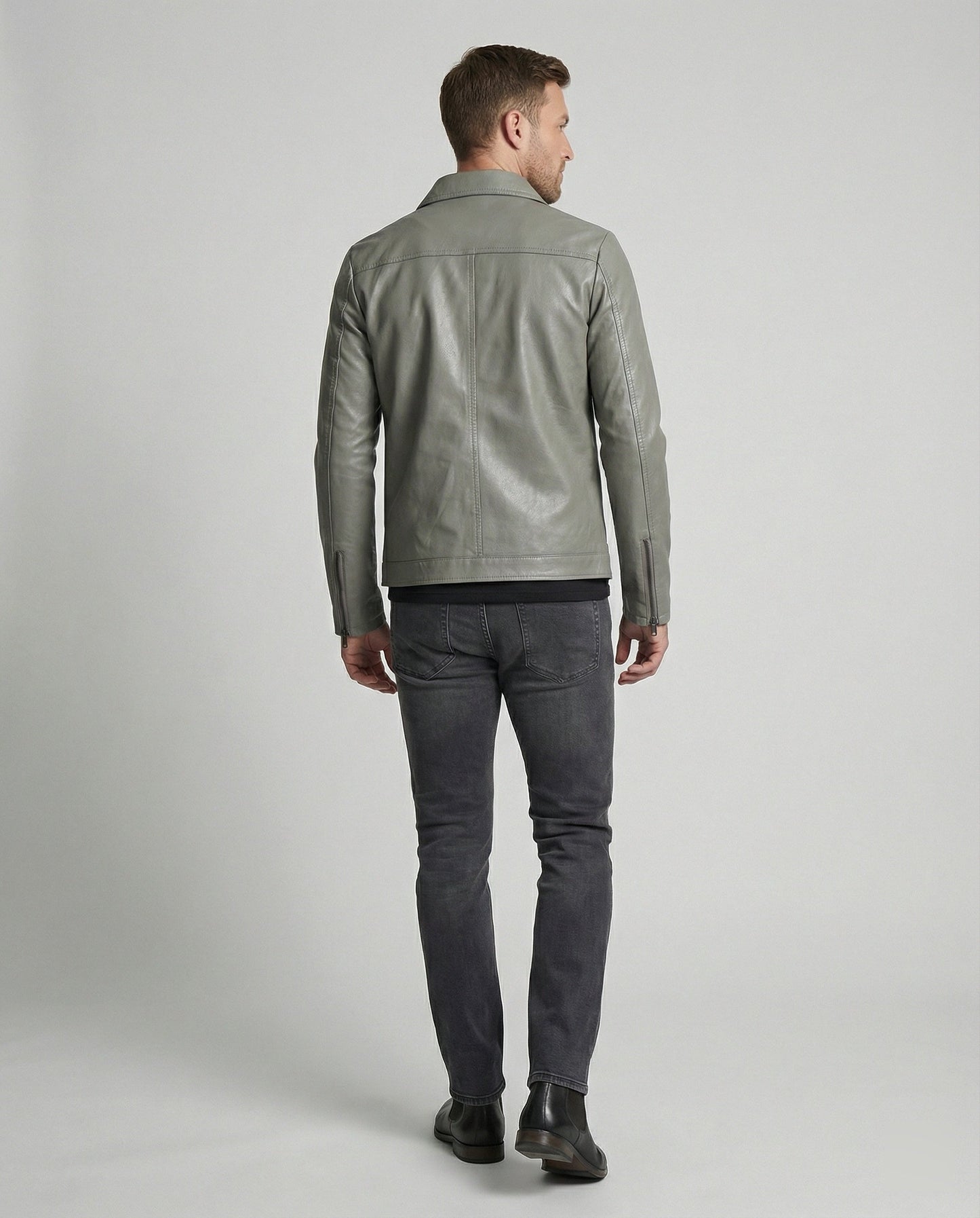 Herren Lederjacke Figurbetont
