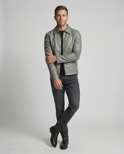 Herren Lederjacke Figurbetont