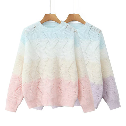 Damen Strickpullover Komfortabel Pastellfarben Eveloria