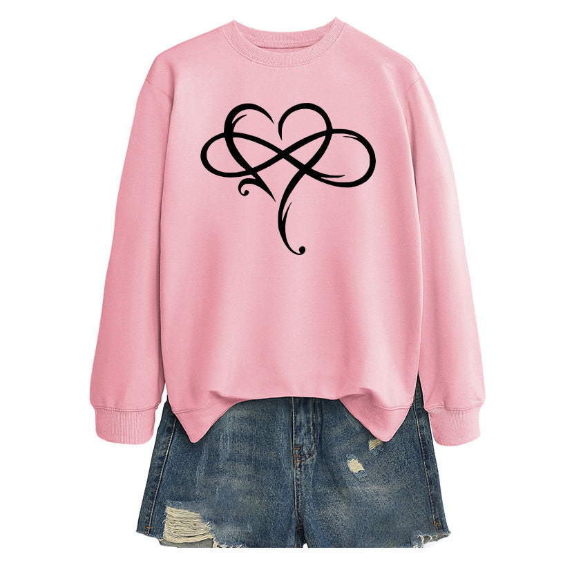 Damen Sweatshirt Herzdesign Entspannt Eveloria