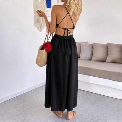 Damen Maxikleid Abnehmbare Träger Cut-Out-Details Eveloria