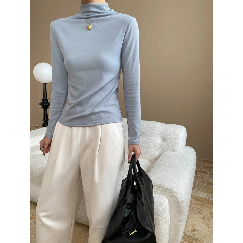 Damen Langarm Rollkragenpullover Feine Rippstruktur Eveloria - Eveloria