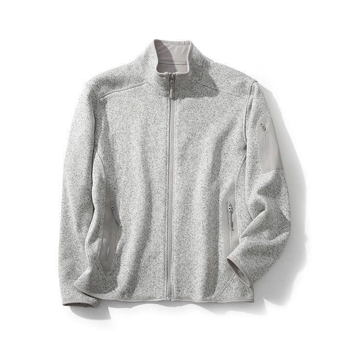 Eveloria Damen Fleecejacke Reißverschlusstaschen Hochkragen
