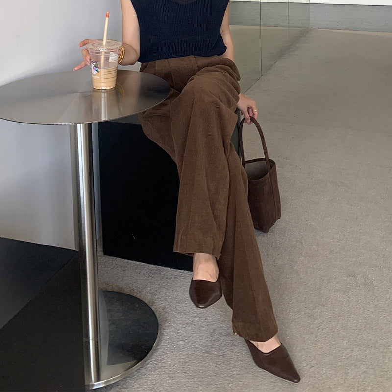 Damen Cordhose Weite Passform Hoher Bund Eveloria