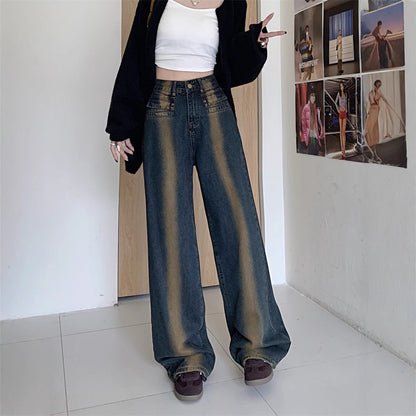 Damen Weite Jeans mit Knopfdesign Eveloria