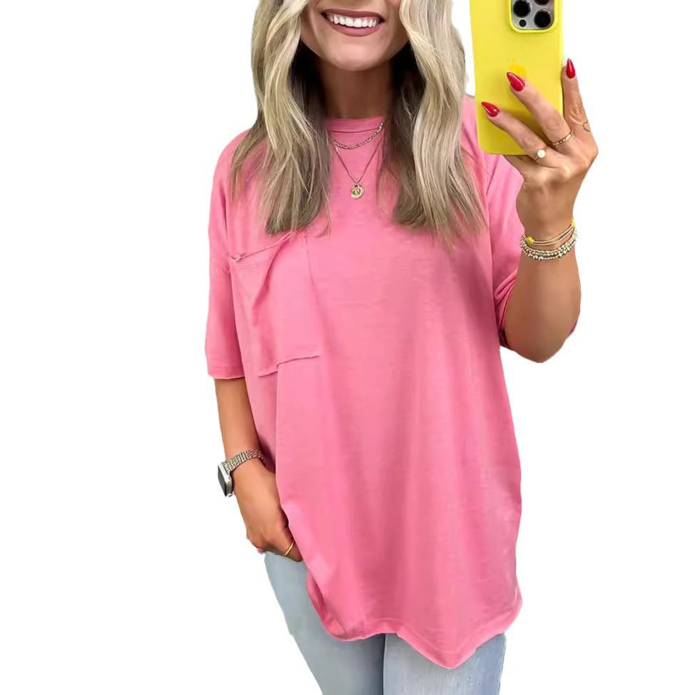 Damen Oversized T-Shirt mit Tasche Eveloria