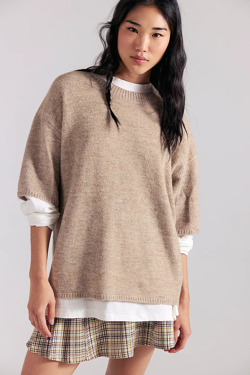 Damen Sweatshirt Halbtransparent Spitze Lässiger Schnitt