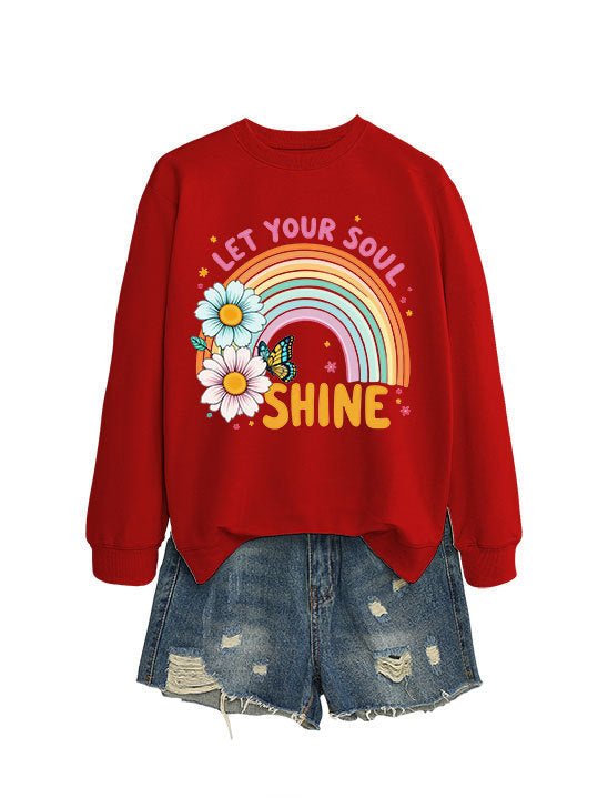 Damen Sweatshirt Bunt Florales Grafikdesign Eveloria