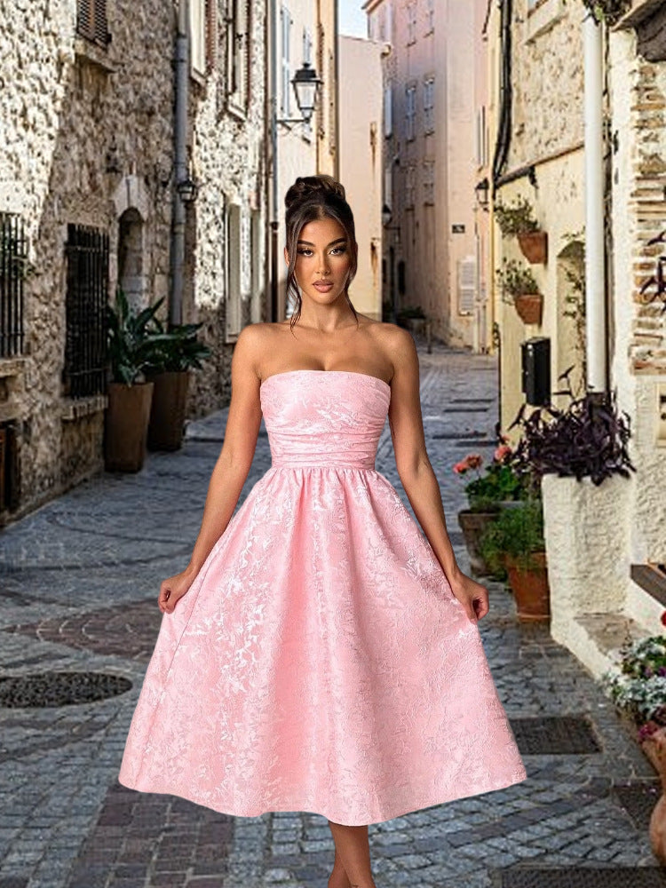 Damen Cocktailkleid mit Bustier-Oberteil und schwingendem Rock