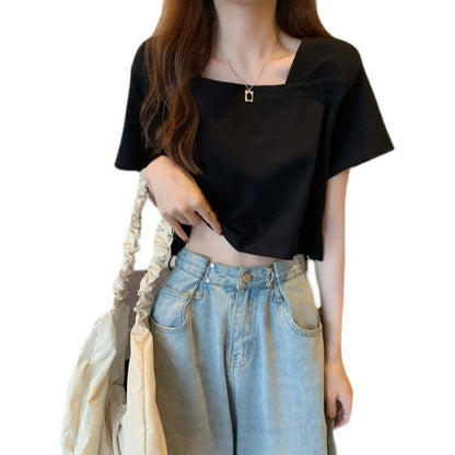 Damen T-Shirt Cropped Baumwolle Modern Eveloria